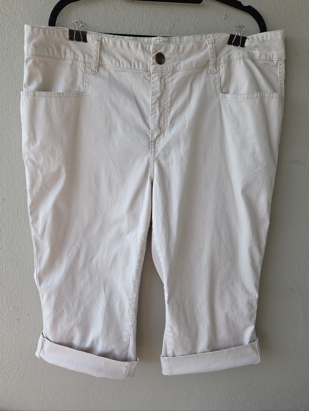 Vintage 90s / Y2K Zana Di Cropped Chino Capri Pants Sz 18 Flap Pockets